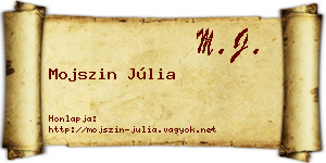 Mojszin Júlia névjegykártya
