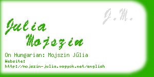julia mojszin business card